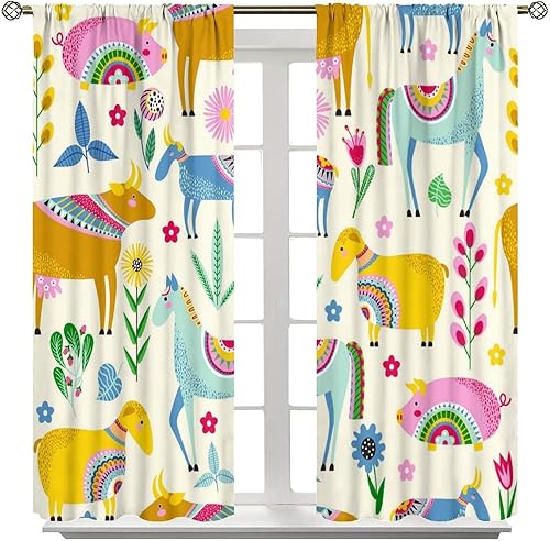 Vista 178 de Cortinas de cabeza de cabra, misteriosa cabeza de cabra malvada, calavera negra, bolsillo para barra, cortinas opacas para ventana, juego de 2