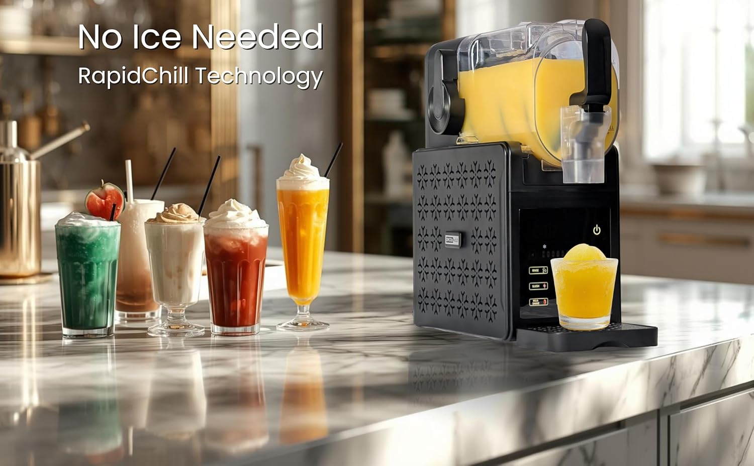 Frozen Drink Maker with RapidChill™ Technology – 85 oz Vessel, 64 oz Max Fill – Slushie, Margarita, Smoothie & Frozen Cocktail Machine, No Ice Needed