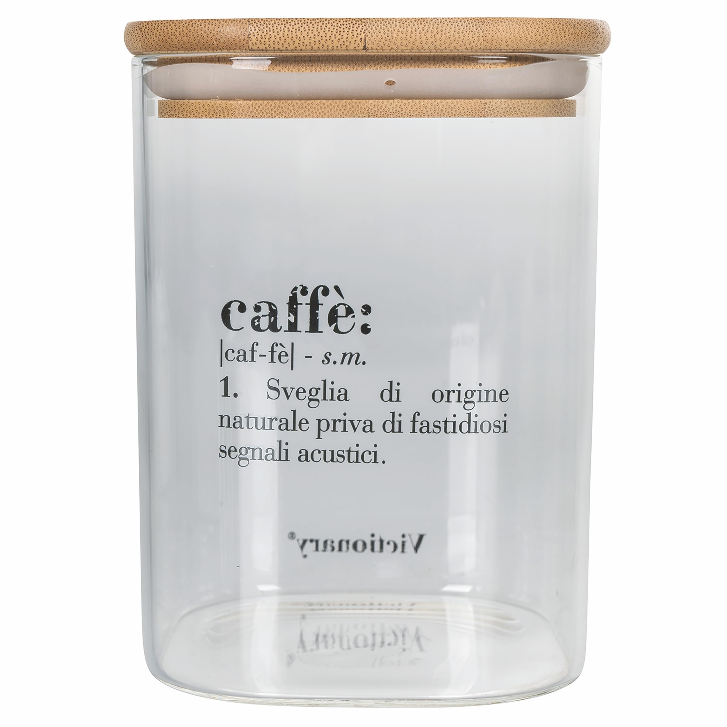 Villa d'Este Home Tivoli Victionary Glass Coffee Jar 1L Bamboo Lid