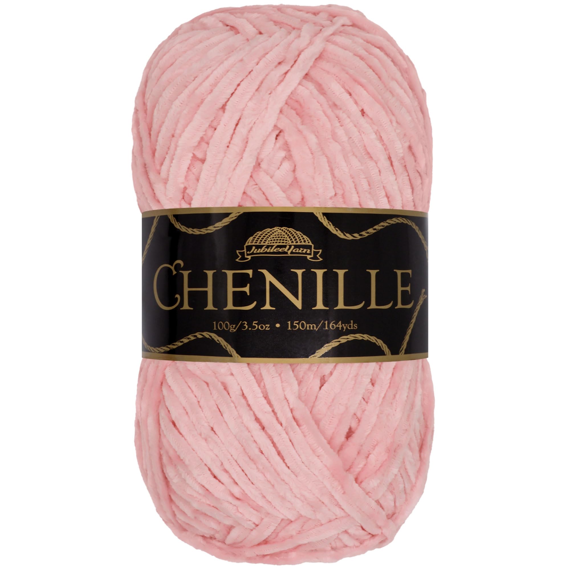 JubileeYarn Chenille Yarn - Worsted Weight - 100g/Skein - Rosemary - Bubblegum Flamingo Pink Velvet - Crochet and Knitting Yarn - 1 Skein