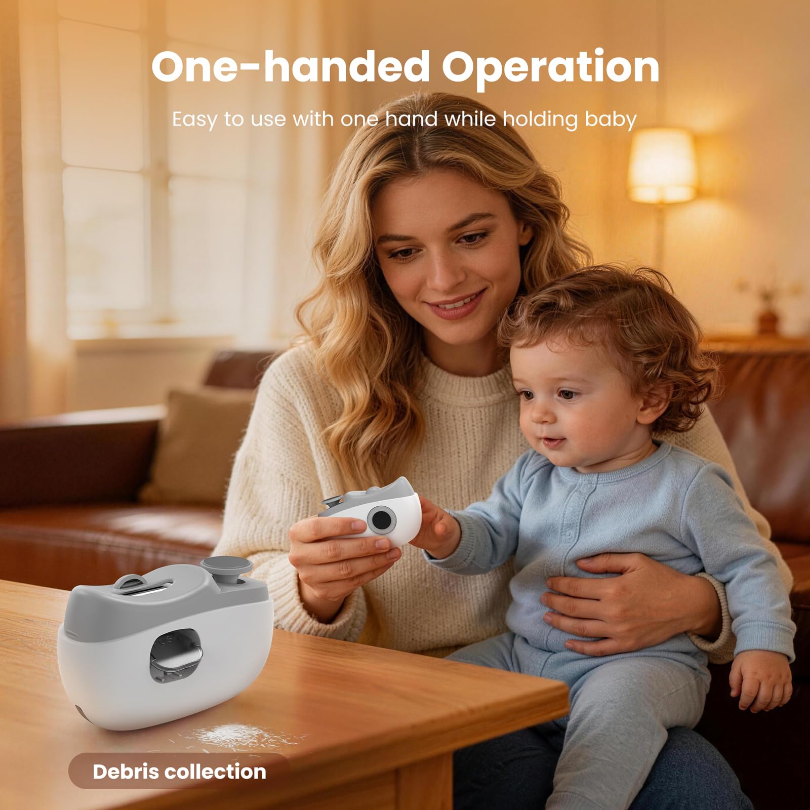 Coupe Ongle Electrique, 2-en-1 Coupe Ongle avec Lumière LED et Écran Numérique, 3 Vitesses Coupe-Ongles Électrique avec Rangement pour Les Résidus D'ongles, pour Bébés, Personnes âgées et Adultes