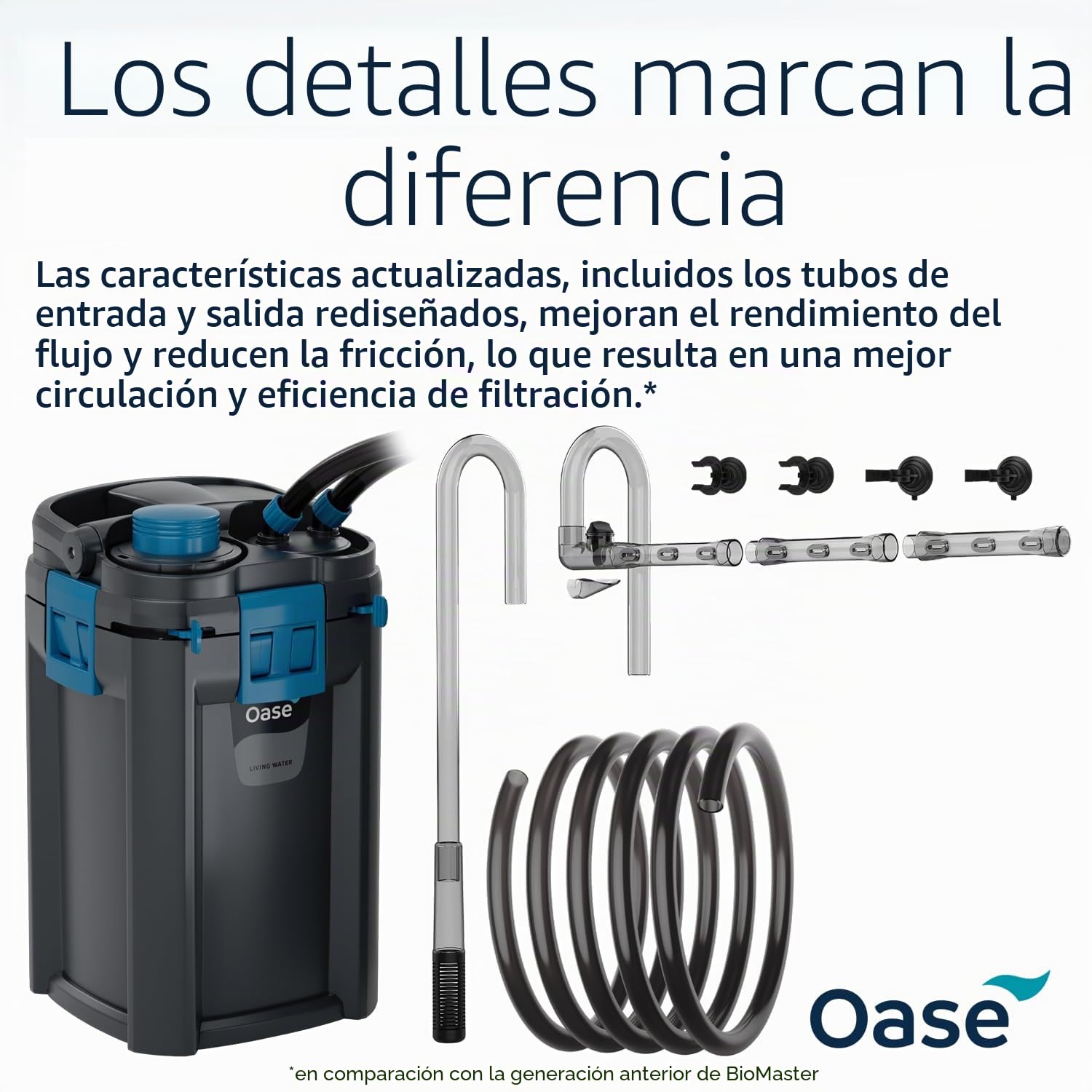 OASE BioMaster 2 250 - Filtro de recipiente para acuarios, filtro externo para acuario con prefiltro EasyClean, rendimiento silencioso, agua dulce y salada, hasta 70 galones