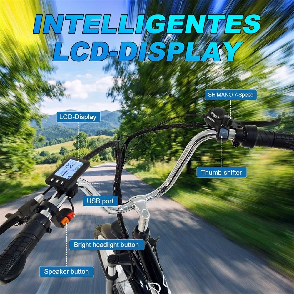 M300: triciclo elettrico per adulti da 250 W con batteria rimovibile da 36 V e 18Ah, ruote da 24 pollici, 3 marce e 7 velocità, ideale per il campeggio e gli spostamenti quotidiani