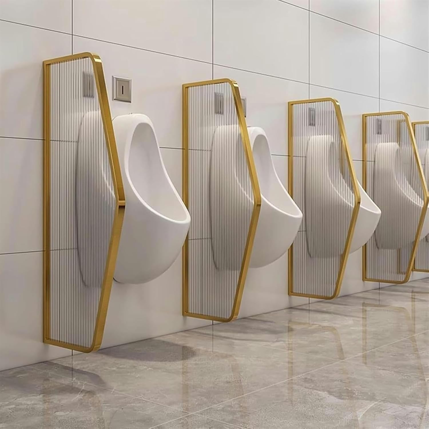 AMNOOL Toilet Partition, Wall Mounted Urinal Privacy Screen, Public Space Urinal Partition Toilet Protection Screen,Style-2-1PCS,Style-2