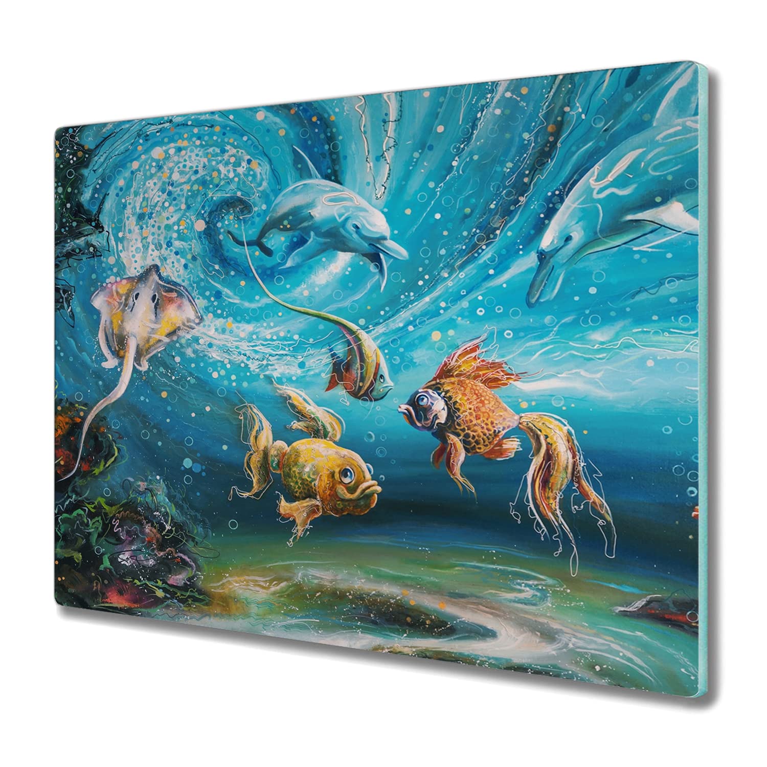 Planche à découper induction en verre trempé 60x52cm pour protéger et décorer la cuisine