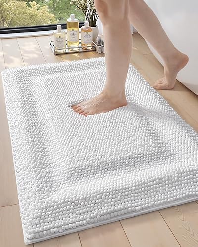 DEXI Tapetes de baño para baño, 24 x 36 pulgadas, antideslizante y lavable, tapete de baño absorbente de felpilla suave y gruesa para suelo de
