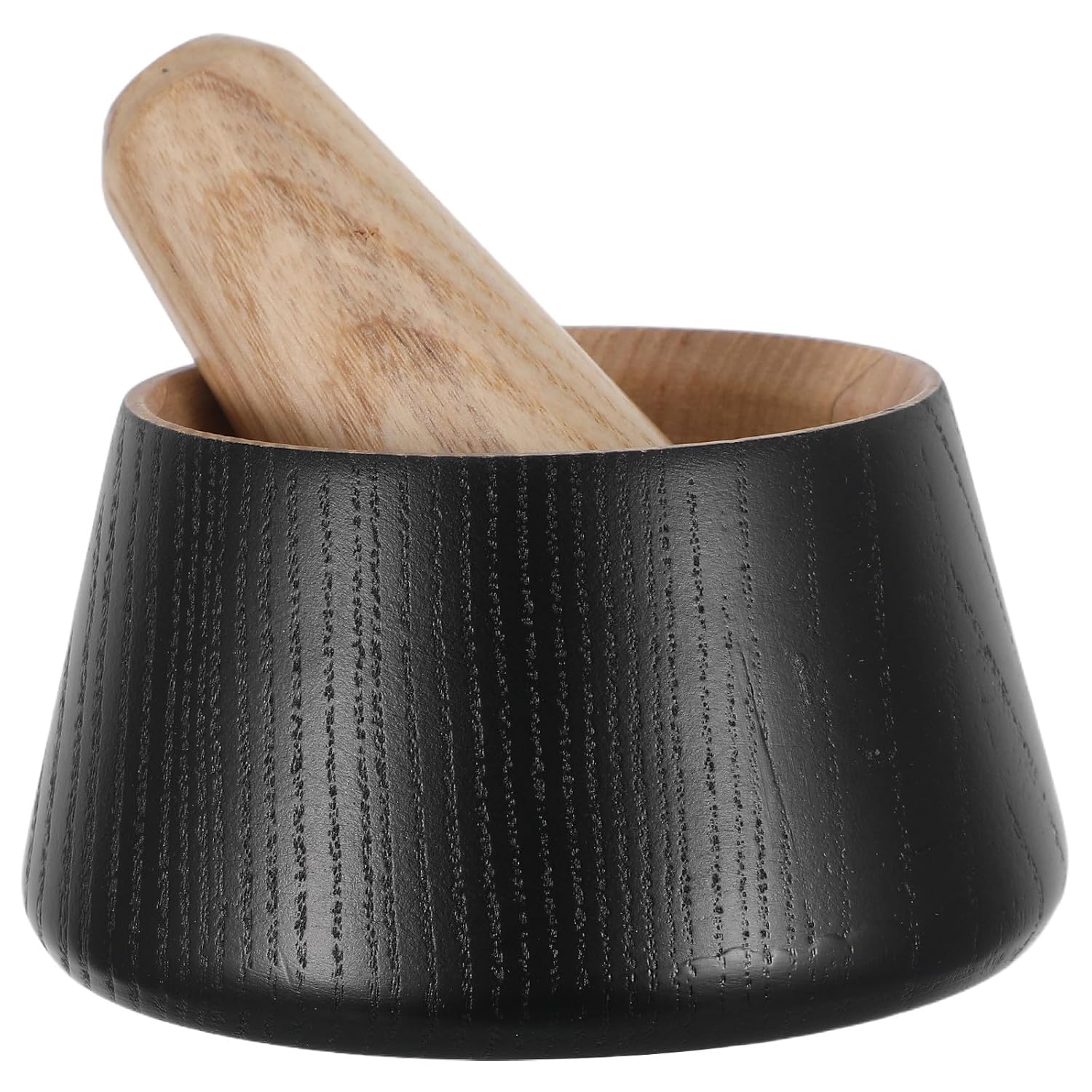 1 Set Mortar and Pestle - Wood Spice Masher Bowl with Grinding Stick - Kitchen Punding Gadget for Garlic, Coffee Bean, Ginger, Matcha, Pesto, Nut