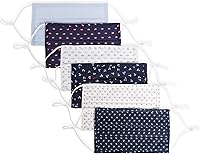 Vista 13 de Perry Ellis - Cubrebocas estándar de tela plisada, reutilizables (paquete de 3, estampados y colores surtidos)