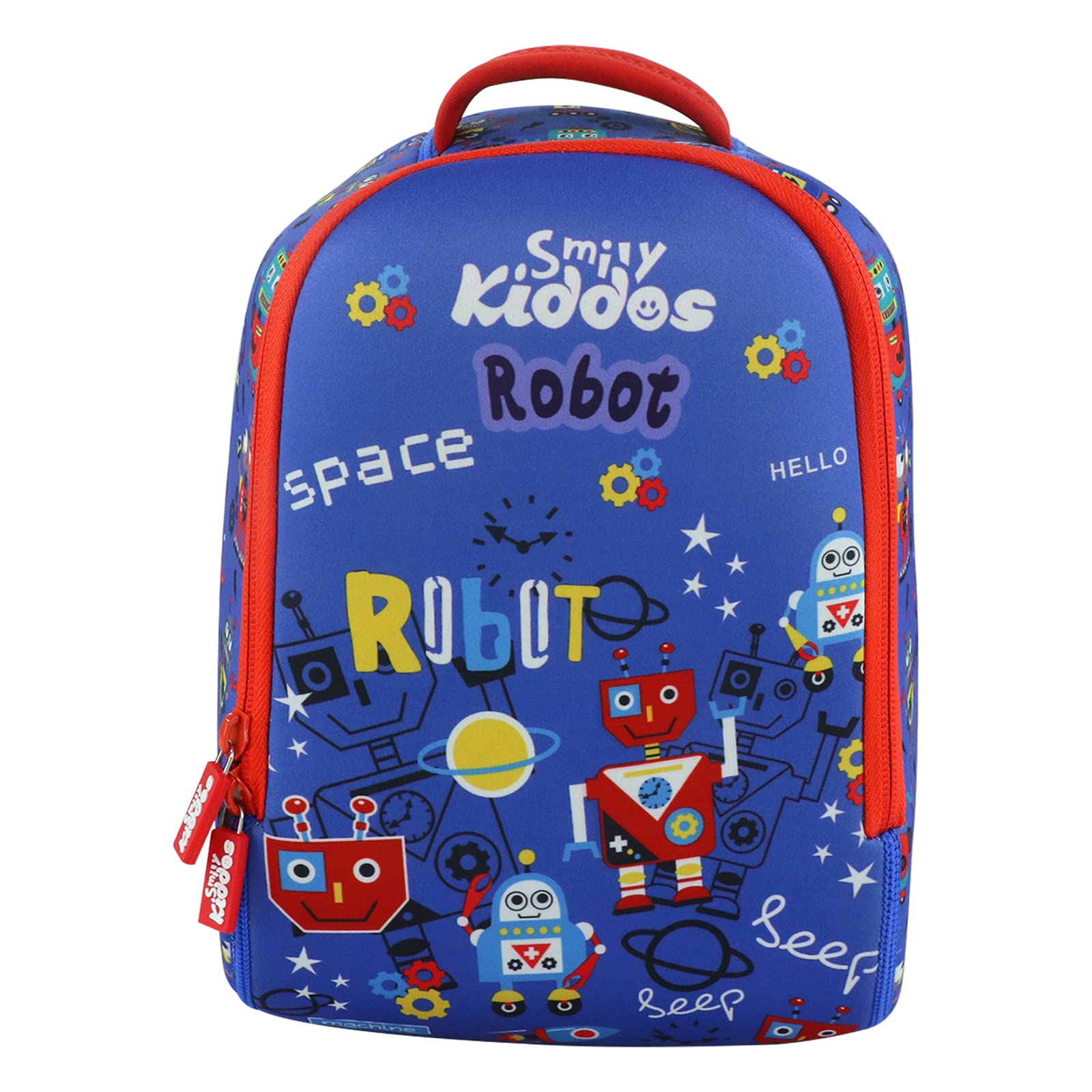 Smily Kiddos6 ltrs Preschool backpack - Robot Theme | Kids & School Backpack | Blue Backpack For Boys | School Backpack For Boys