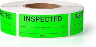 600pcs Inspected Stickers for Quality Control, Inventory, Color Coding, 1" x 2.25" Labels