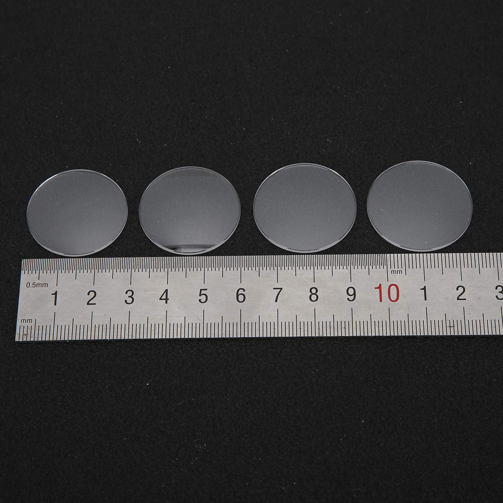 Ersatz-Set für Uhrenglas aus Saphirglas – 28 mm – 29,5 mm, doppelt gewölbte, runde, transparente Linse – 1,2 mm Dicke für die Reparatur und Wartung von Uhren – 4-teilig