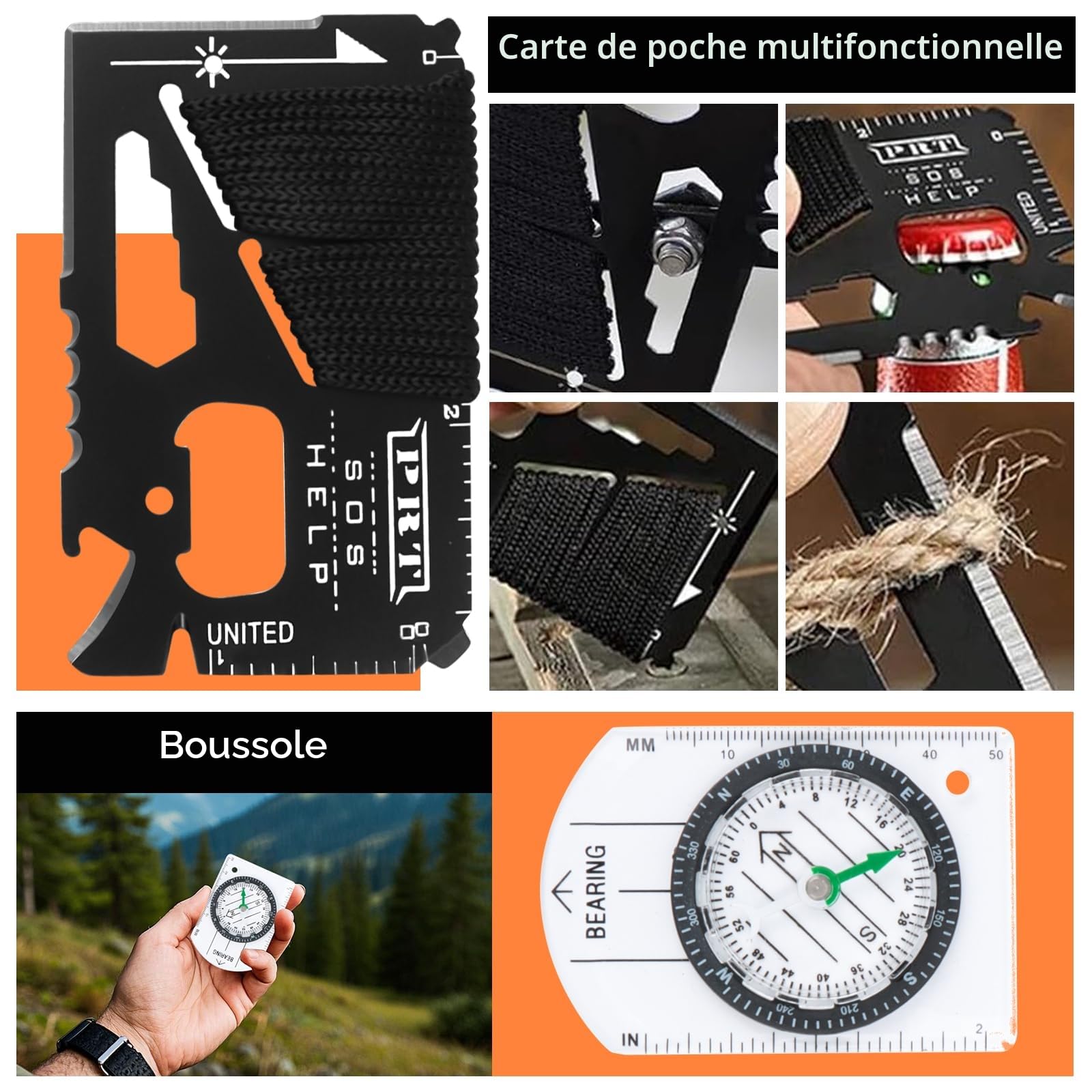 69 en 1 Kit de Survie d'urgence en Plein Air,Sac de Survie Complet,Kit de Survie Complet avec Couverture de Survie,Kit de Survie Militaire Complet pour Hommes Camping,Randonnée,Voyage Aventure
