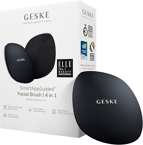 Miniatura 14 de GESKE SmartAppGuided™ Cepillo facial 4 en 1 Cepillo de limpieza facial profesional Cepillo facial de silicona para limpieza de la piel