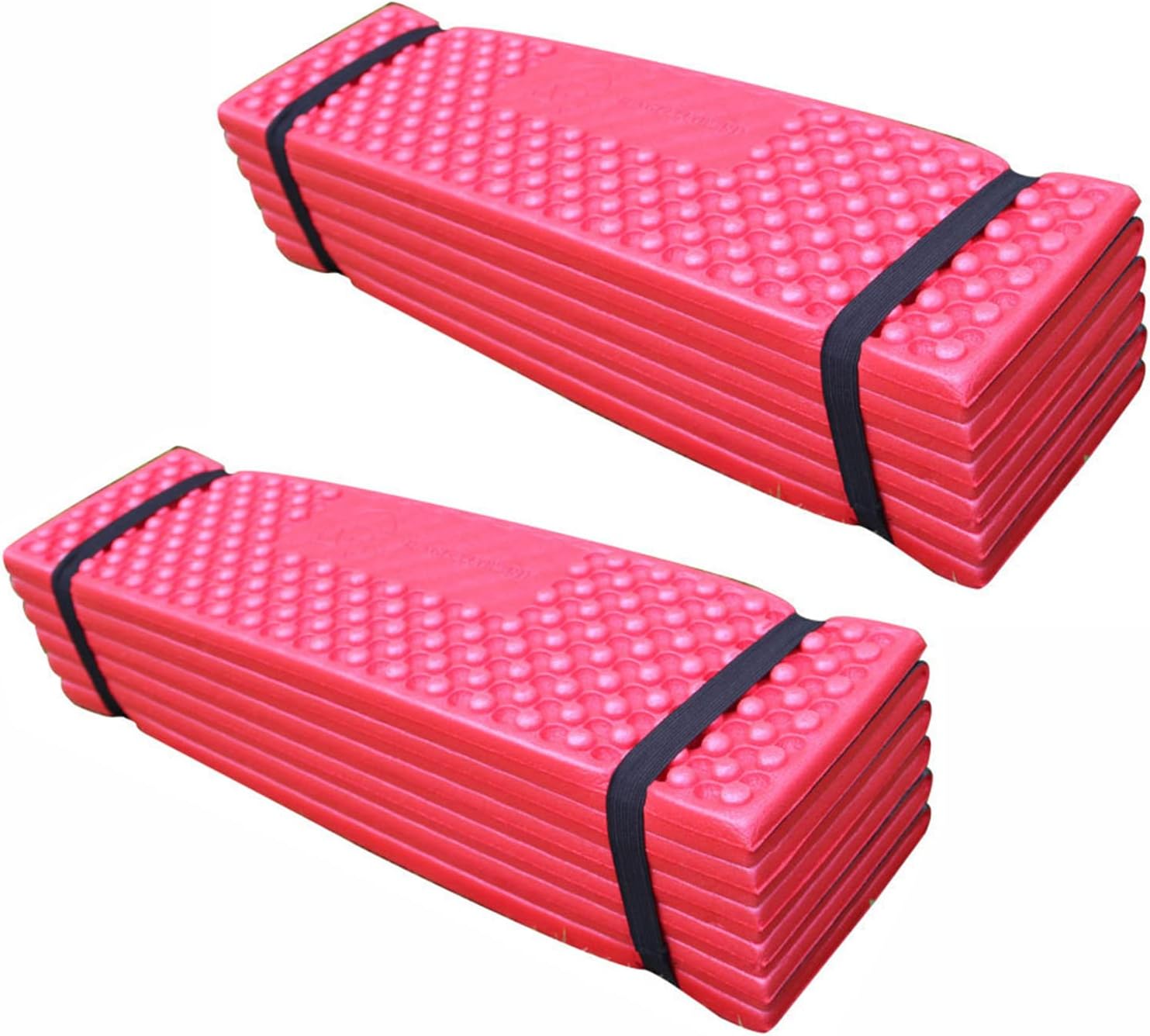 Camping Sleeping Pad 12 Fold Extra Thick Non Slip Comfort Foam Durable Exercise Mat Foldable for Fitness Workout Picnicking Camping and Outdoor Activities (Red)