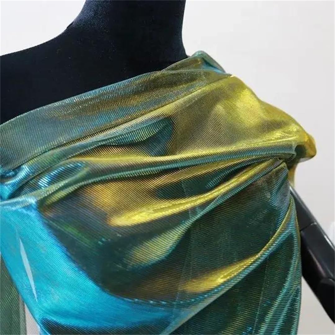 Miękka tkanina tiulowa, Organza Tiul Tkanina Wielokolorowa 100cm X 150cm dla sukienek Spódnice Tapicerka Szycie (Yellow Blue)