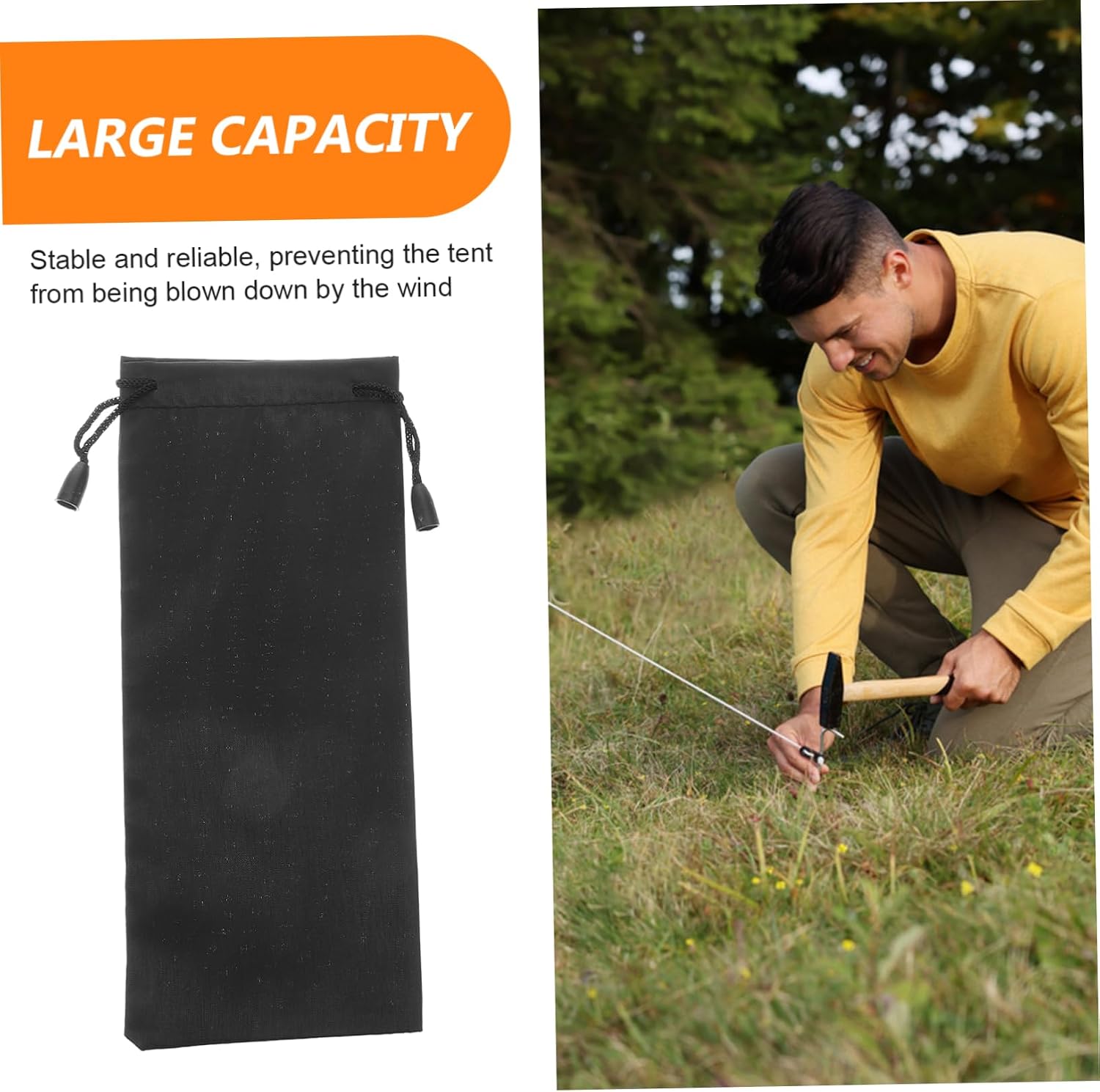 5pcs Camping Tent Stakes Mat Storage Tent Pole Bag Portable Pegs Container Aluminum Alloy Camping Tool Pouch