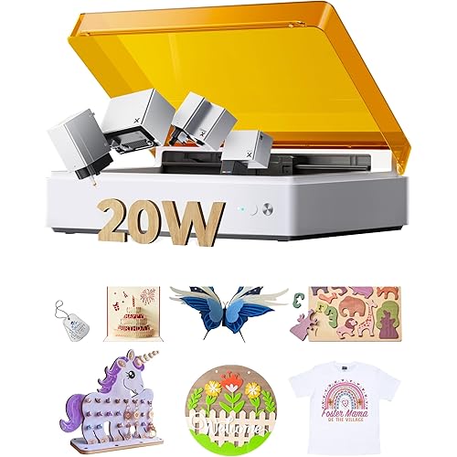 xTool M1 Ultra Laser Engraving Machine, 4-in-1 Craft Machine with 20W Laser Engraver, Inkjet Printing, Blade Cutting, Pen Drawing, Support Rotary Engraving on Tumblers - Basic Bundle