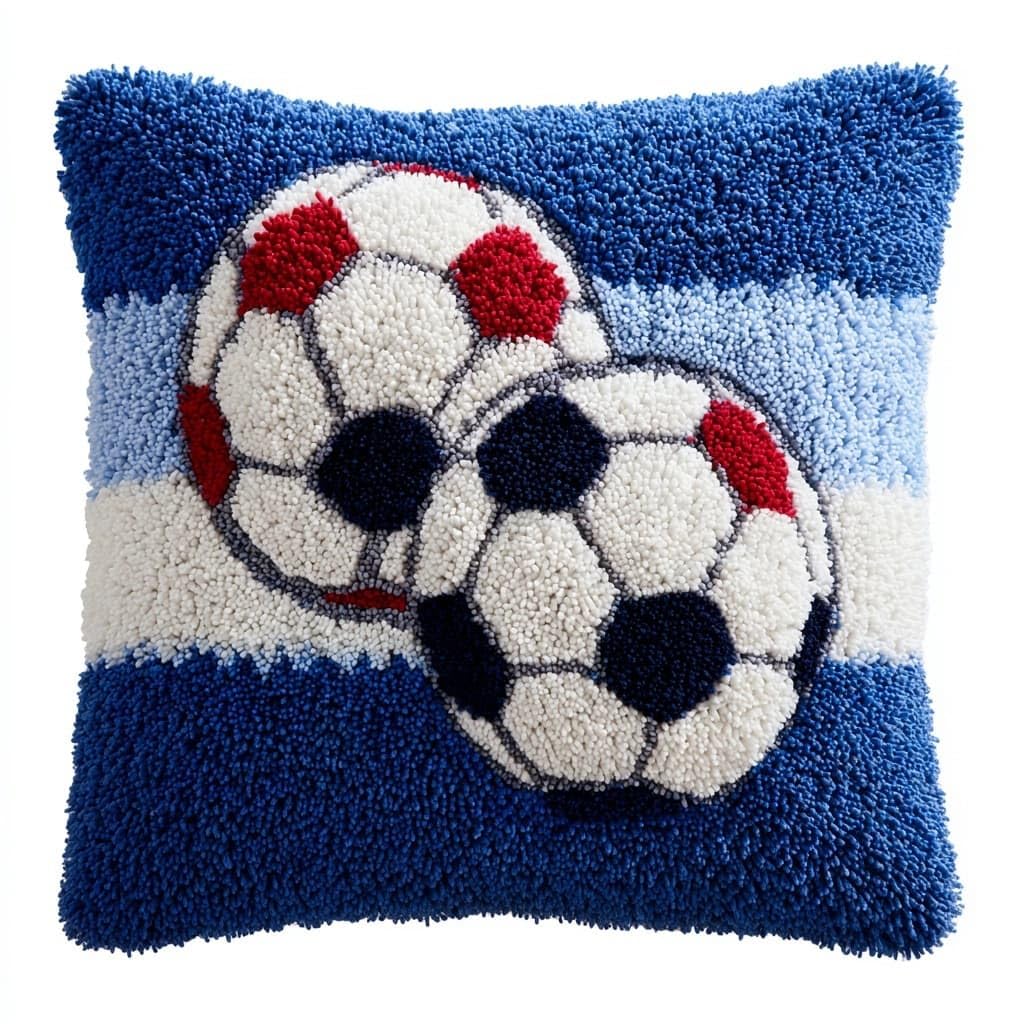 Wallustrioaw Latch Hook Cushions-H Latch Hook Kits Pillow,Football Pattern