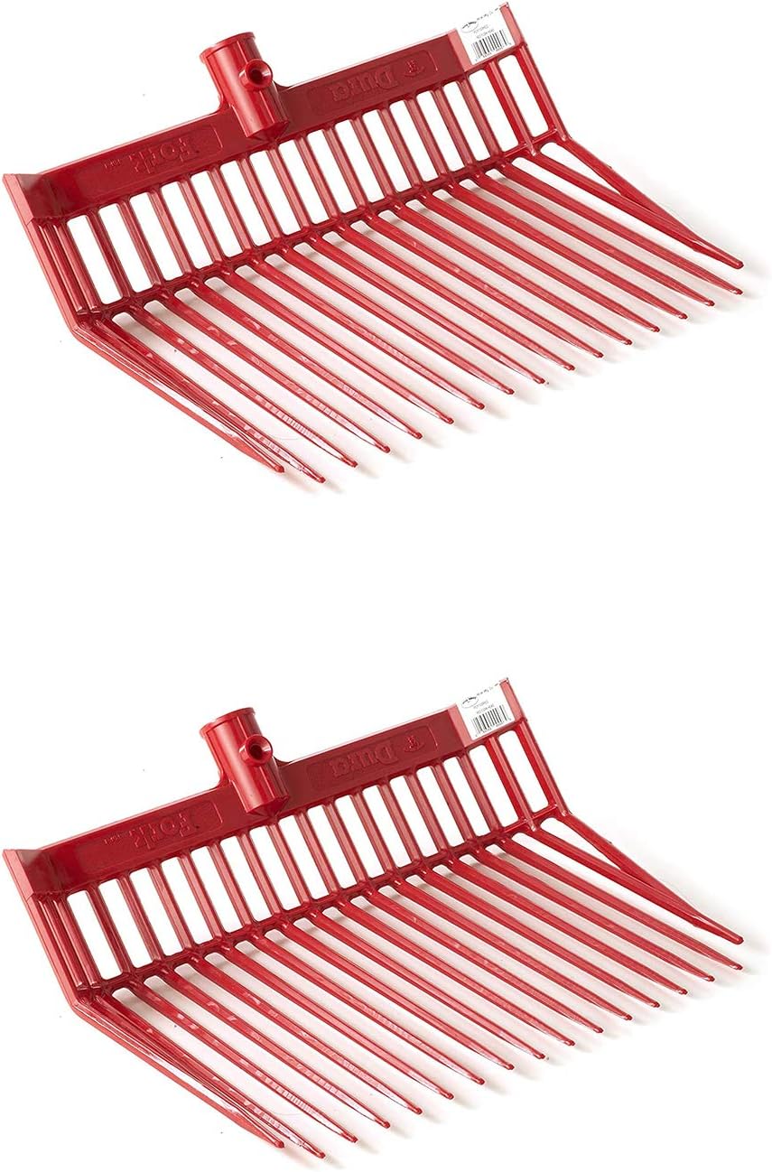 Little Giant DuraFork Polycarbonate Attachable Pitchfork Replacement Head with Angled Tines, Red