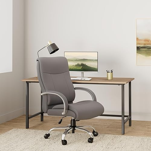 Miniatura 2 de Lorell Leather Deluxe - Silla grande y alta, color negro