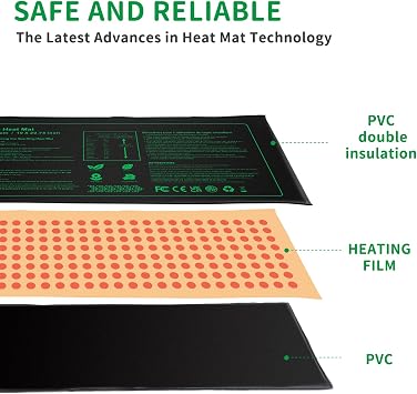 NAMOTEK Seedling Heat Mat, 10 x 20.75 Waterproof Plant Heating Mat, Warm Hydroponic Heating Pad for Indoor Home Gardening Seed Starter,Germination, Greenhouse