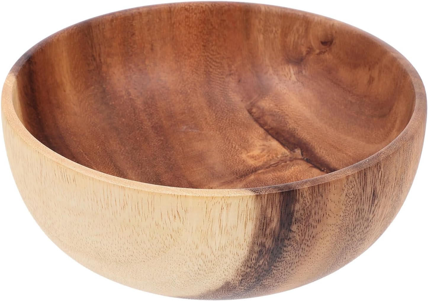 Housoutil Acacia Wood Salad Bowl 6.2x7.5in Fruit Storage Container Food Bowl Kitchen Gadget for Serving and Entertaining