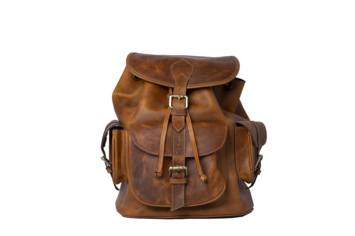 Buy Raw Leather Backpack tan Colour at Amazon.in