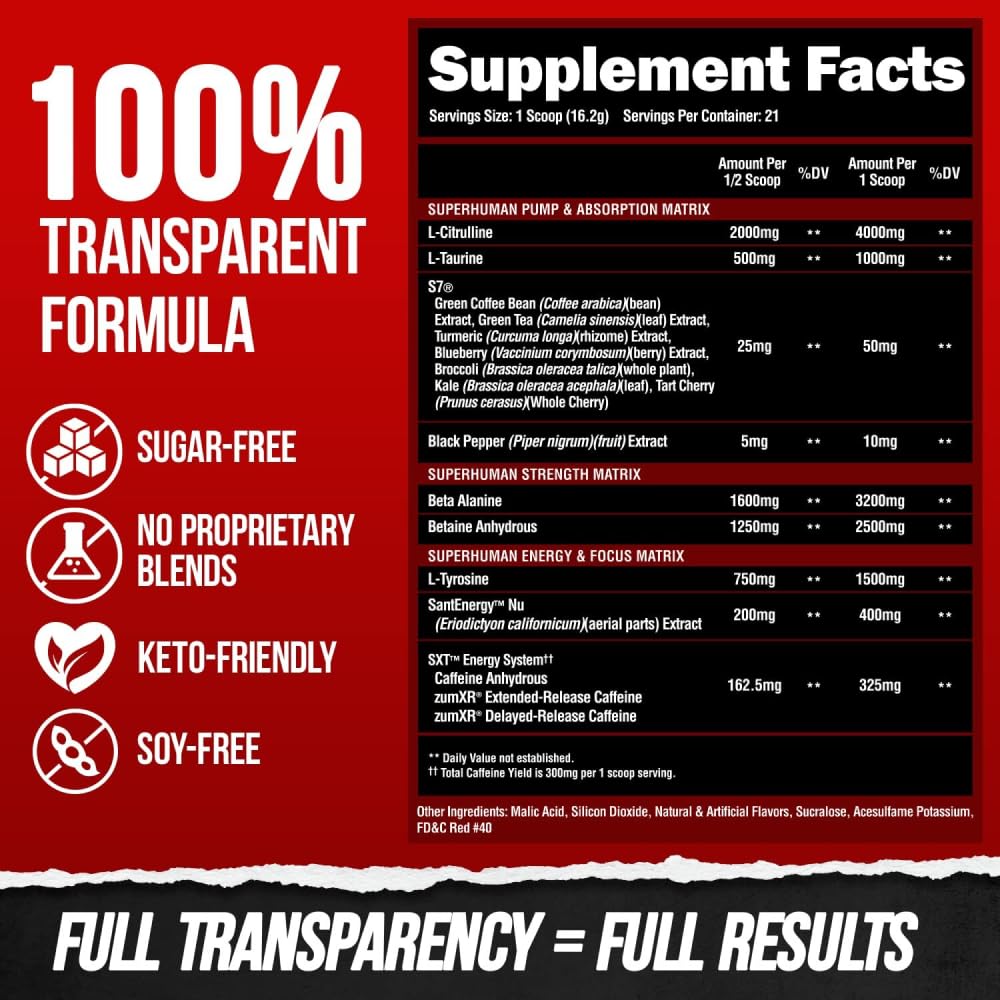 ALPHA LION Pre Workout Powder, Beta Alanine, L-Taurine & Tri-Source Caffeine for Sustained Energy & Focus, Nitric Oxide & Citrulline for Pump (21 Servings, Lion's Blood Flavor), Pack of 1 — Amazon image 9