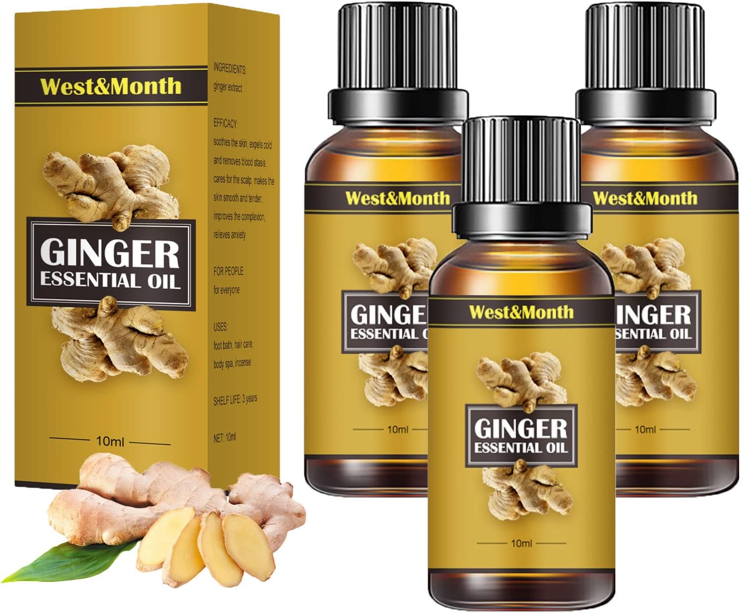Belly Drainage Ginger Oil, Ginger Massage Oil, Lymphatic