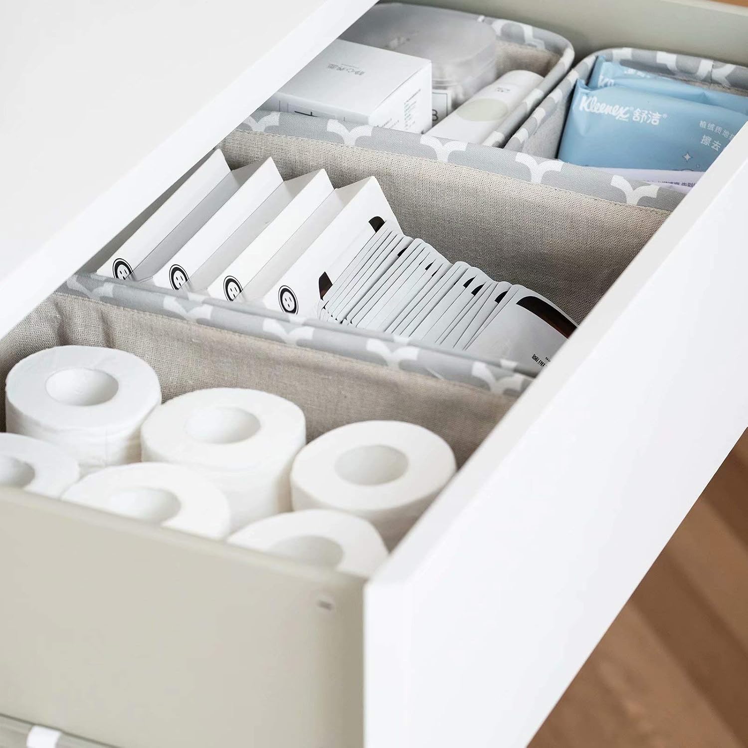 ELONG HOME Small Storage Basket 3 Pack, Small Storage Basket for Organizing Closet, Small Closet Baskets for Desk and Drawers, Grey