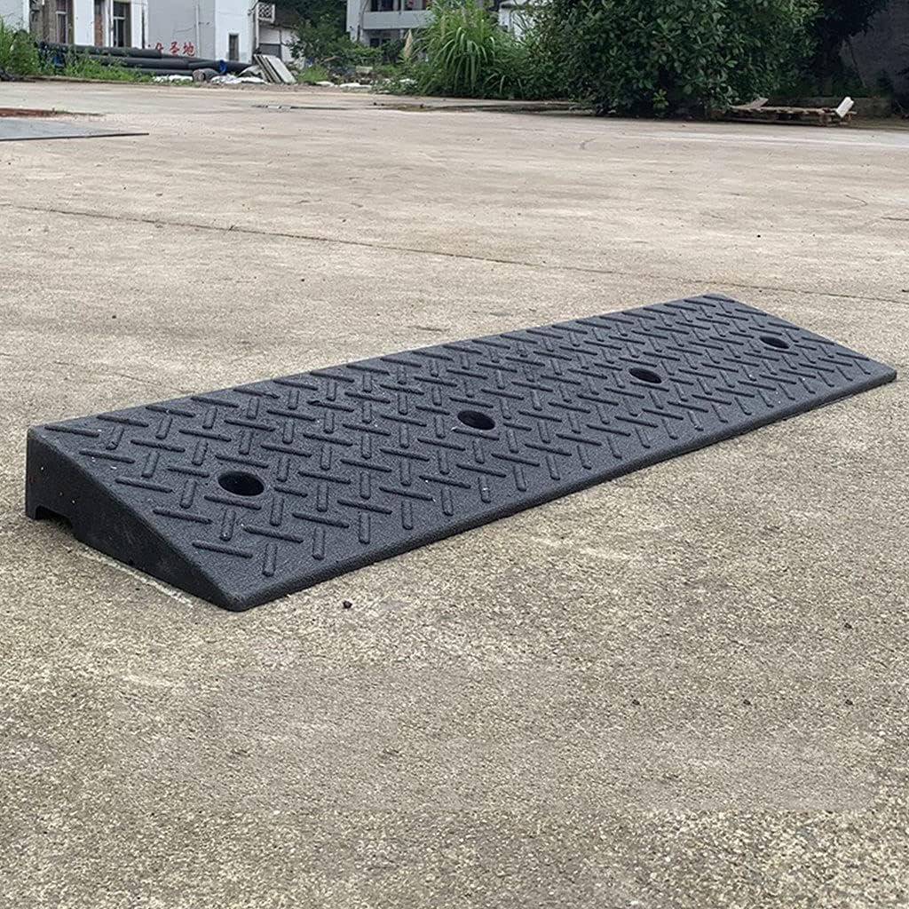 4-7cm Height Bike Ramps, Heavy Duty Rubber Plastic Curb Ramps 11000lb Load Capacity, for Threshold/Car/Wheelchair/Steps,100x25x4-7cm