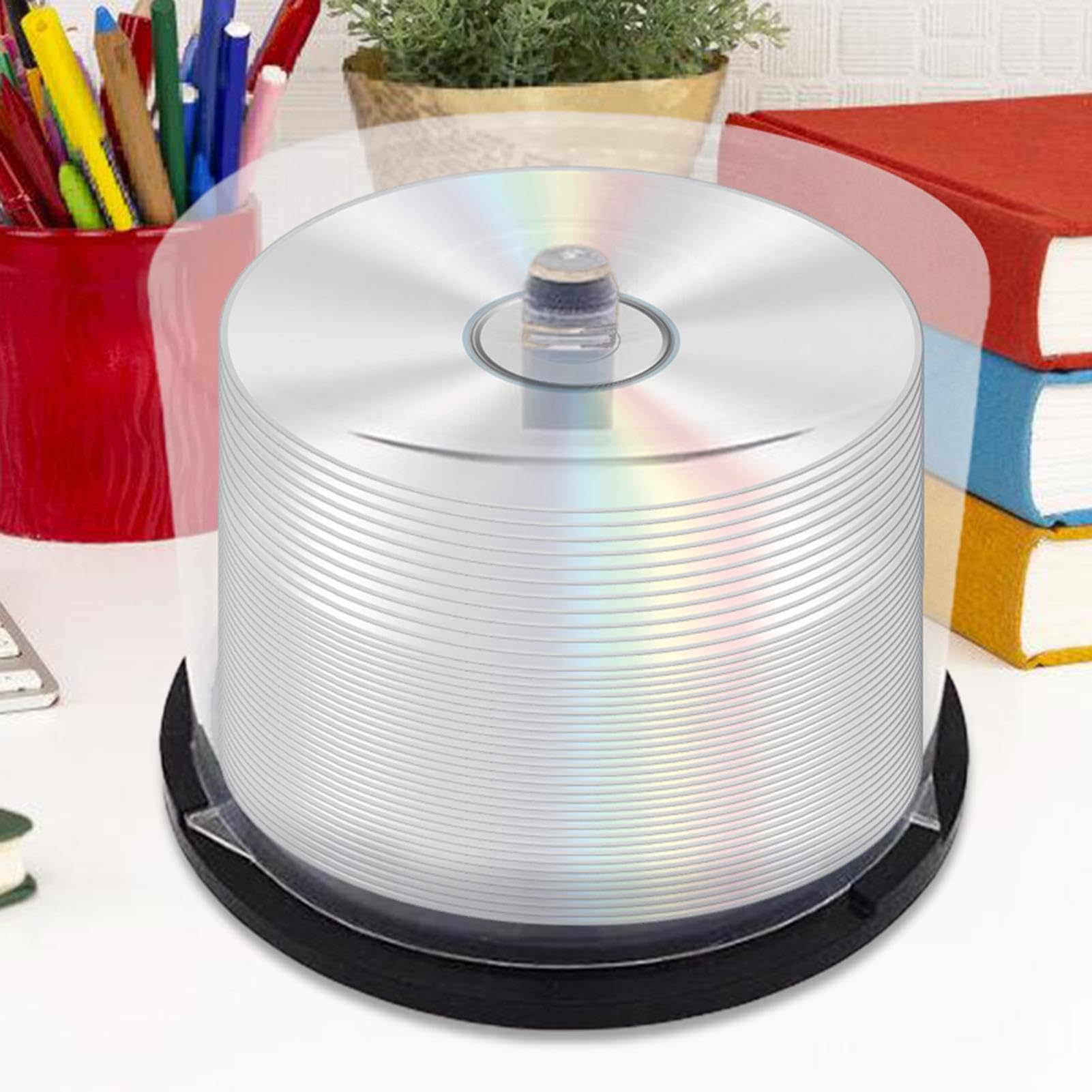 Boîtes à gâteaux DVD vides, seau de rangement vide avec broche noire | Support DVD, capacité de 50 disques pour disques ou Blu-Ray