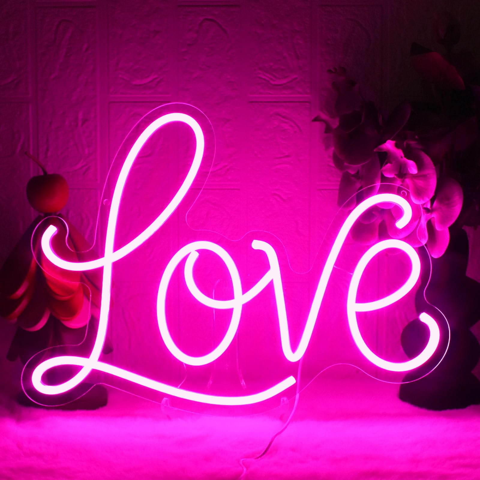 Neonschild mit Aufschrift "Love", Rosa, Neonlicht, LED-Wandschilder, USB-betriebenes Lichtschild für Mädchen, Schlafzimmer, Weihnachten, Valentinstag, Muttertag, Hochzeit, Wanddekoration