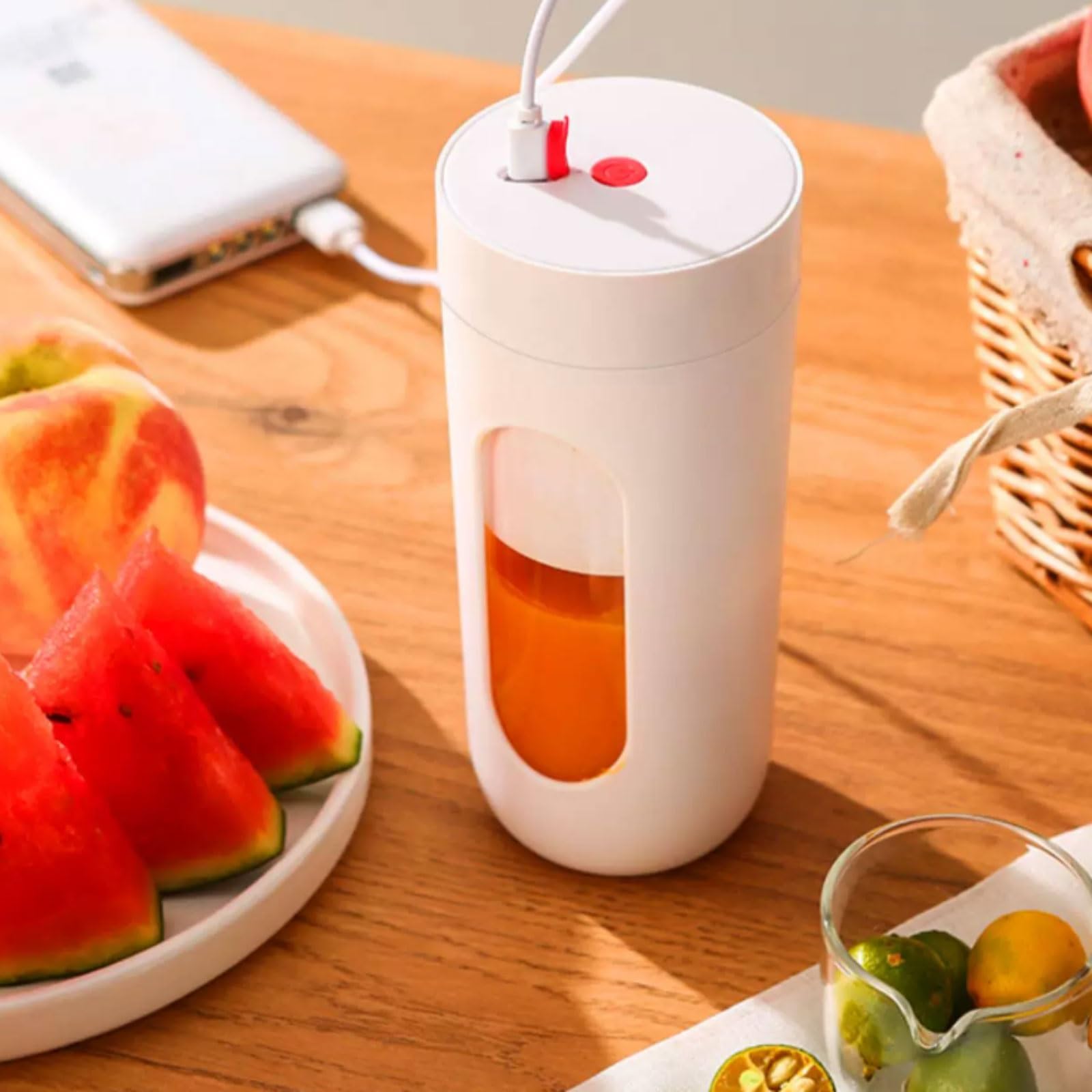 Sans fil Mélangeur portatif en plastique, mélangeur personnel Rechargeable for Smoothies et Shakes, presse-agrumes Compact et Portable, tasse 300ml/14oz haute efficacité