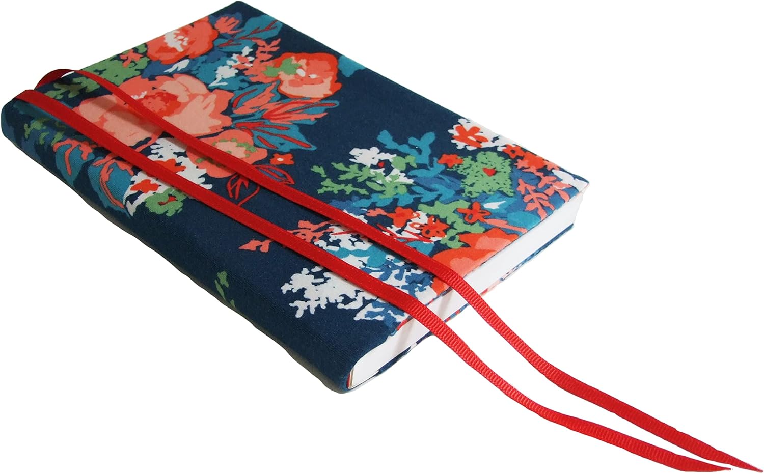 6 Inch Trade Size Paperback Novel Book Cover in Navy Floral Stretch Fabric, Small Book Cover for Adults, Floral Book Sleeve for Paperback and Hardcover Books and Journals 5.5x8.5 to 6x9
