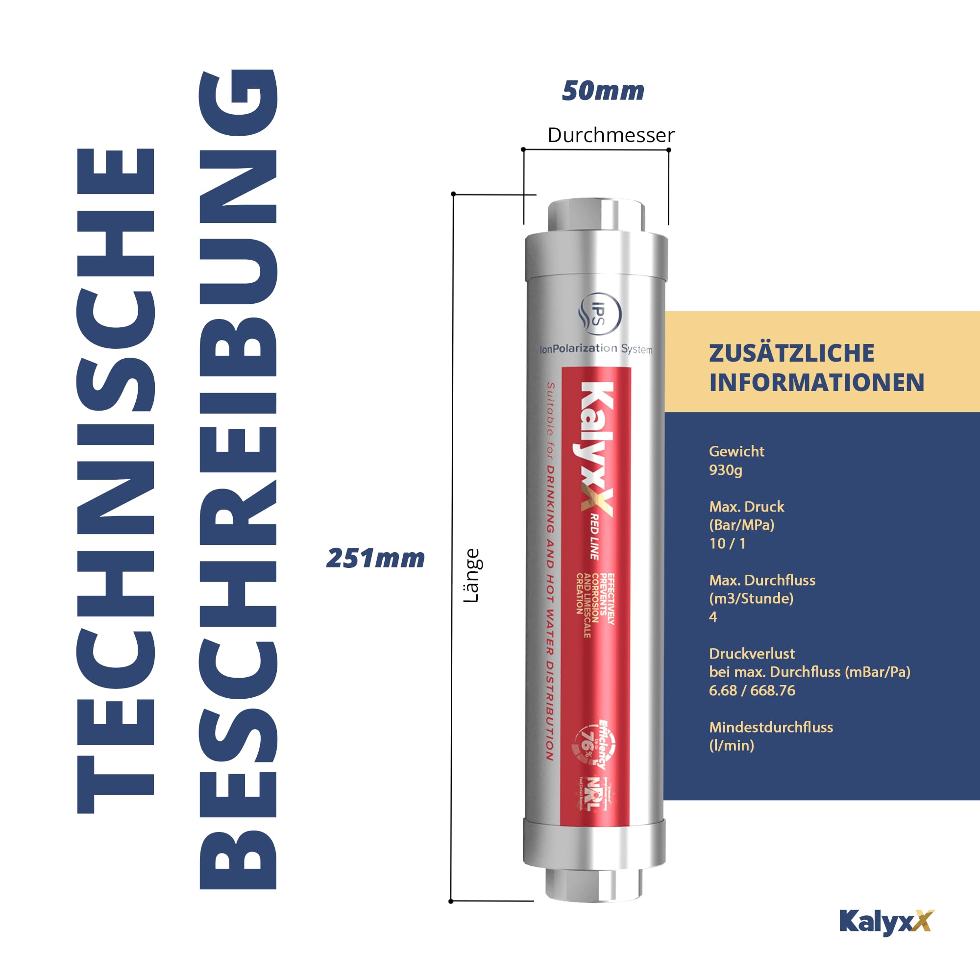 Swiss Aqua Technologies | Kalyxx RedLine G 1 Zoll IPS-Wasserenthärter, innovativ, IPSKXRG1 | Kalkreduzierung | einfache Installation | wartungsfrei | umweltfreundliche TGP-Technologie