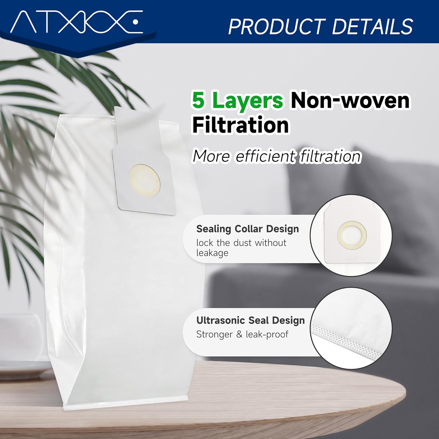 12 Pack Vacuum Cleaner Dust Replacement Bags Fit for Kenmore 53294 50688 Type O Bag