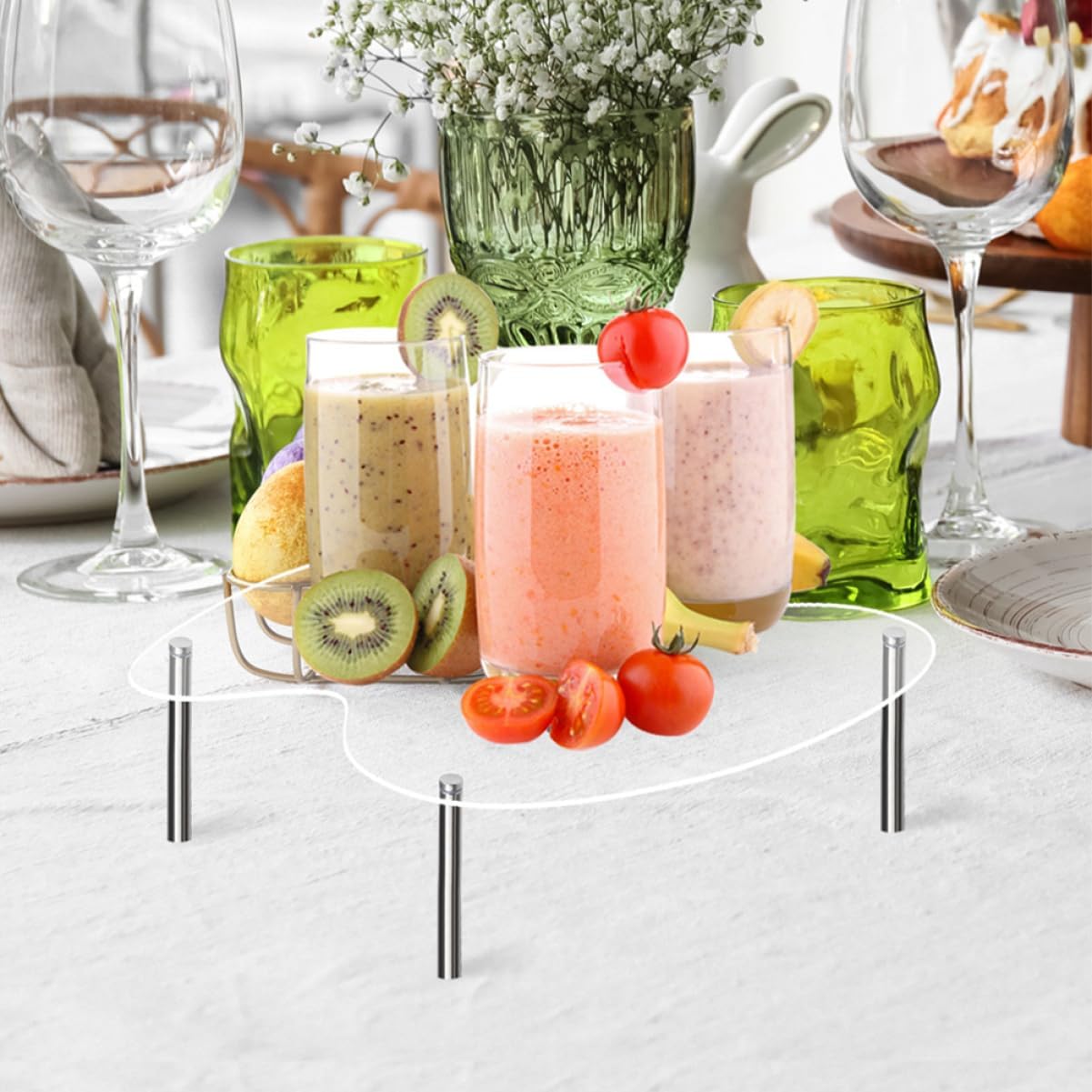 KICHOUSE 3pcs Transparent Acrylic Display Stand Tiered Cake Stand for Dolls Collectibles and Models for Weddings and Birthday Parties and Stylish Storage