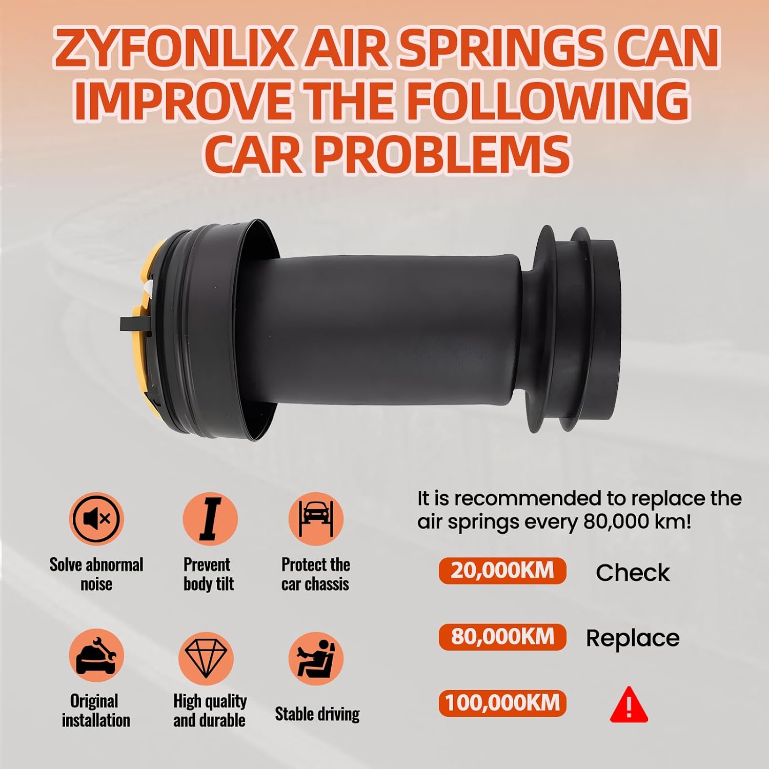 Rear Air Suspension Spring Bag Compatible with 2013-2019 Cadillac XTS 3.6L V6 Car Air Suspensions, OEM Replace# 22907781, 23116448, 23126011