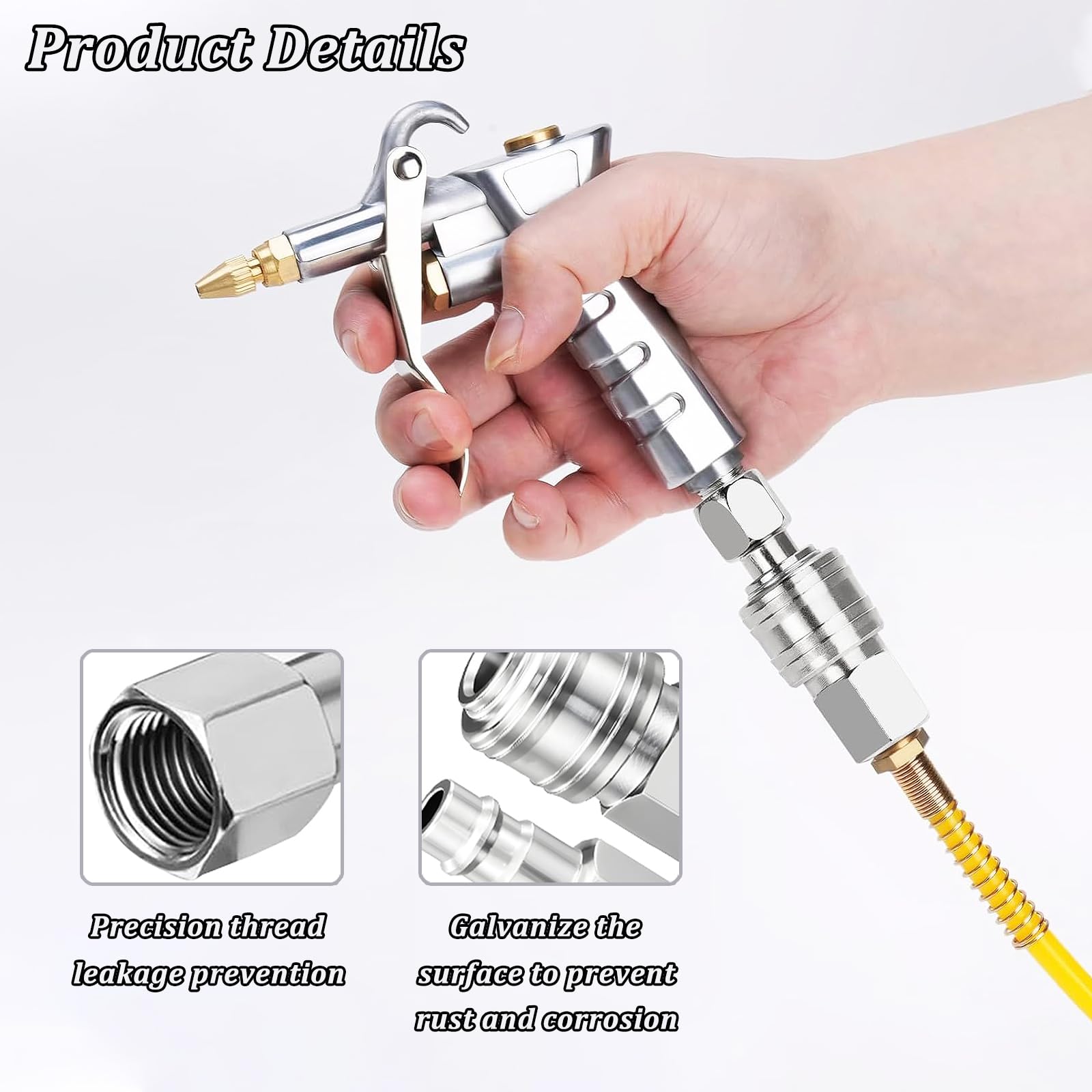Begpoee 10 Pieces Air Line Couplings, Air Coupler and Plug Set, 1/4 Euro/Bsp Airline Fittings, Thread Coupler Tools Set - Image 3