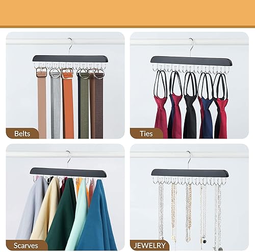 Miniatura 4 de Perchas de sujetador para organizador de armario, paquete de 2 perchas para brasieres que ahorran espacio, total de 40 ganchos y ganchos giratorios