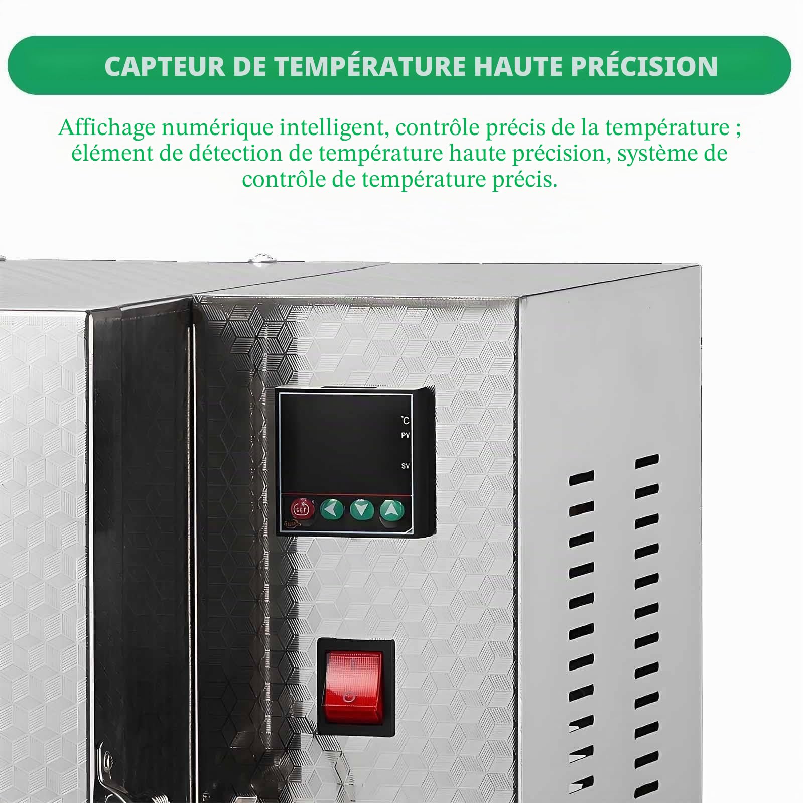 Four de Poterie Électrique Professionnel - Four de 1500W avec Contrôleur Numérique, Température Maxi 800°C pour la Cuisson de Céramique, Argile, Grès - Chambre de 15x15x20cm
