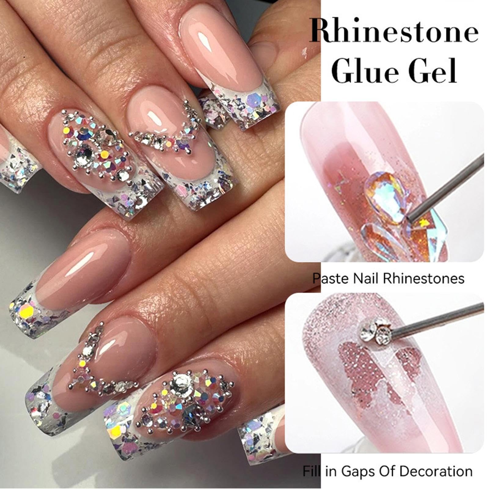 Glue Du Charme De L'ongle | Gel De Strass De 10 Ml De Longue Durée, Adhésif Fort 3 D Accessoires De Design S Effort Pour Créer Des Conceptions D'ongles 3d; Perfectionner Vos Ongles À La Mode Et Obteni