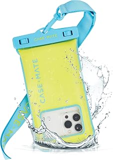 Case-Mate - IP68 Waterproof Phone Pouch [Touchscreen Compatible] - Floating Waterproof Phone Case w/Crossbody Lanyard for iPhone 14 Pro Max/ 13 Pro Max/ 12 Pro Max/ 11/ S22 Ultra - Lime/Blue