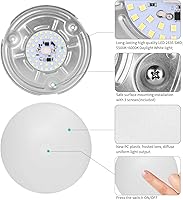 Vista 3 de Paquete de 4 luces LED para techo de RV, luz interior para bote, DC 12V, montaje en superficie, cúpula de techo, luz de panel de 4.5W para furgoneta