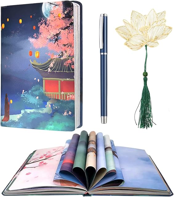 MEIYIFAN Colorful Blank Writing Journal for Women, Unlined Plain Page Notebook, Hardcover Notebooks Personal Diary, Color Illustration Notebook, Gift for Women Girls,13x18cm,112 Page