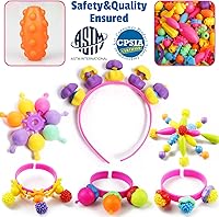 Vista 5 de FUNZBO 520+ Snap Pop Beads - Jewelry Making Kit for Kids, Arts and Crafts for Kids Ages 4-8, Toys for 3 4 5 6 Years Old Girls Valentines Day