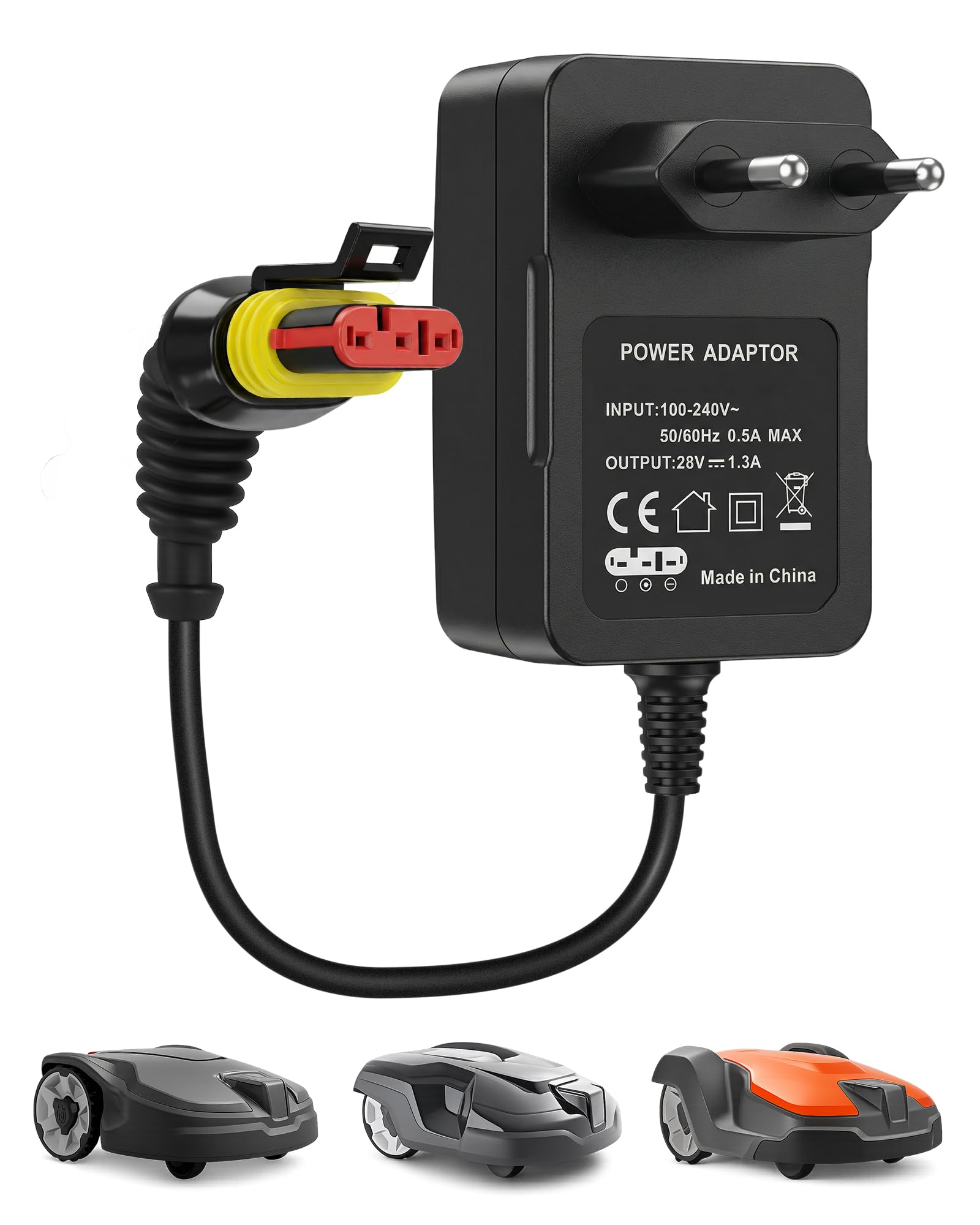 Binamao Netzteil 28V 1.3A kompatibel mit Husqvarna Automower 105, 310, 315, 315X, 305, 310 Mark II, 315 Mark II Rasenmäher, Mähroboter, Rasenrobote, Ladegerät für Gardena R50Li, R40li, R45Li, R70Li
