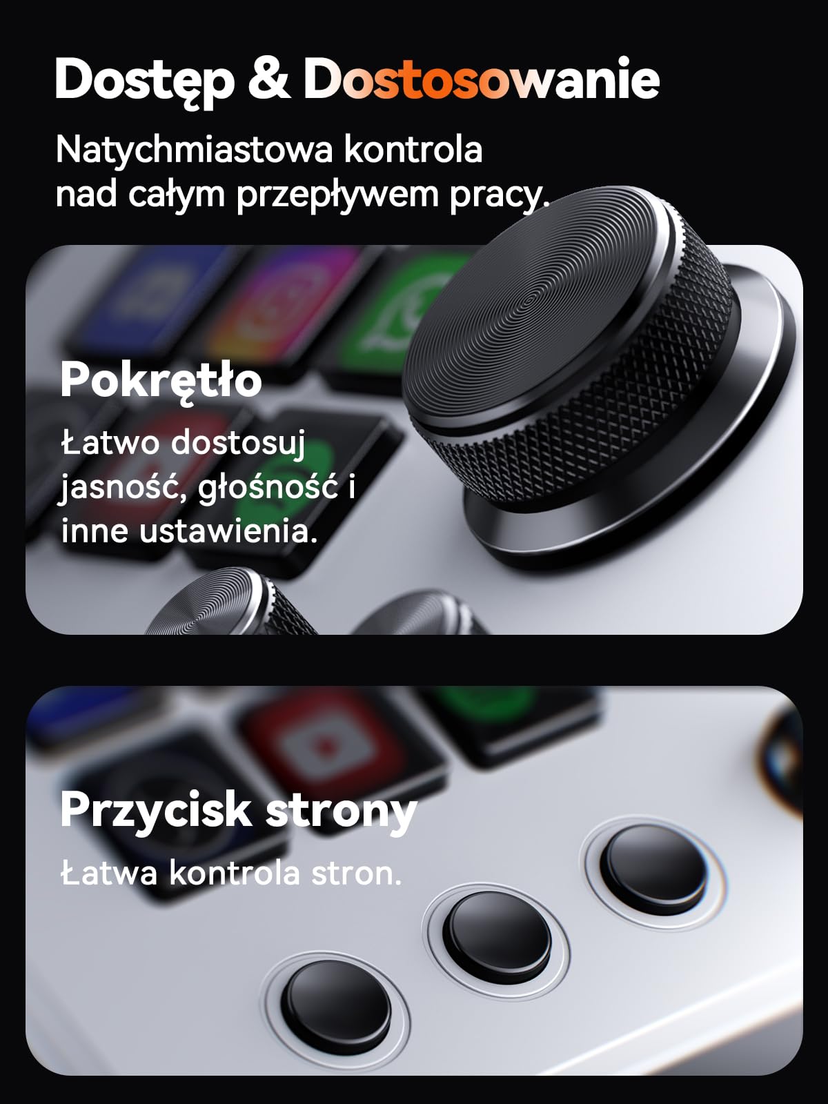 STREONOR Stream Control Deck Mini S6 z 6 klawiszami 3 pokrętłami 3 scenami | Stream Controller z 6 klawiszami 3 pokrętłami 3 przyciskami scen dla OBS, Twitch, streamingu i gamingu, PC/Mac - Biały