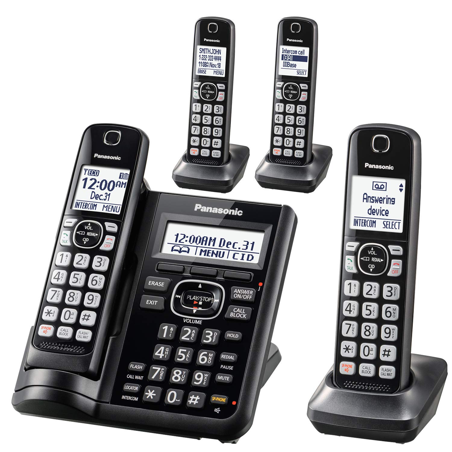 Panasonic Cordless Phone System With Answering Machine One Touch Call 